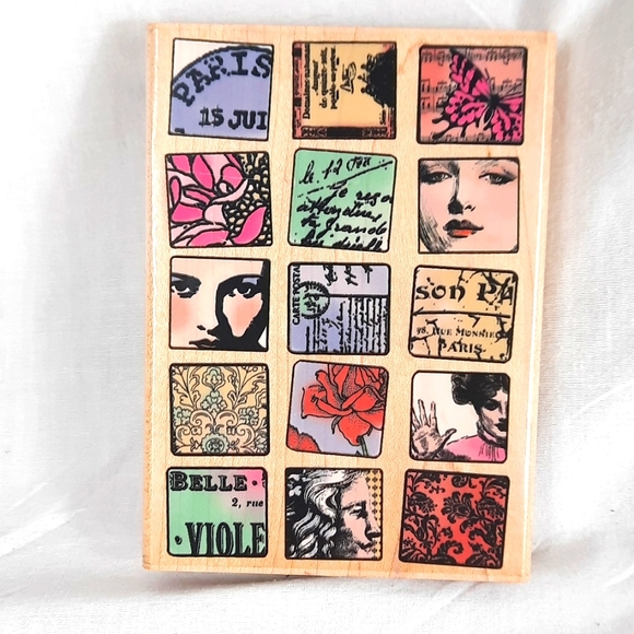 Hampton Arts Large Rubber Stamp Paris Patterned - Picture 1 of 5